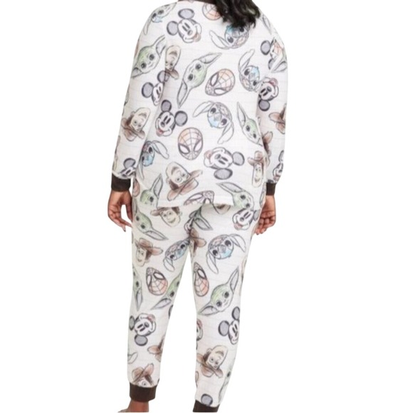 NEW Small Disney 100 Year's 2PC Pajamas, Disney + Marvel + Star Wars PJ's - Picture 2 of 9